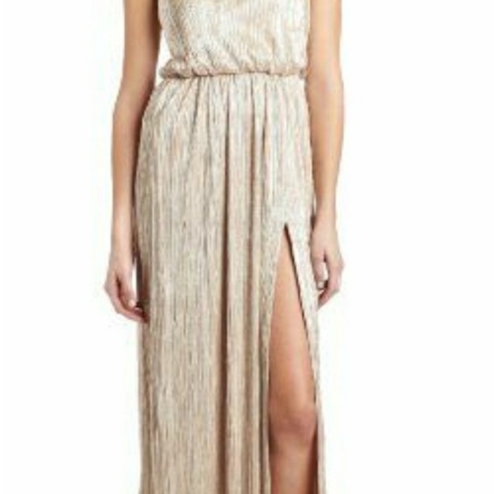 BCBGeneration Cream Sleeveless Gown for Wedding Guest